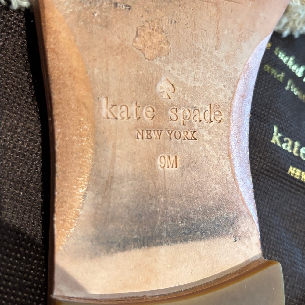 Kate Spade Solaina Natural Woven Embellished Jeweled Leather Slides Sandals 9M - Picture 7 of 11